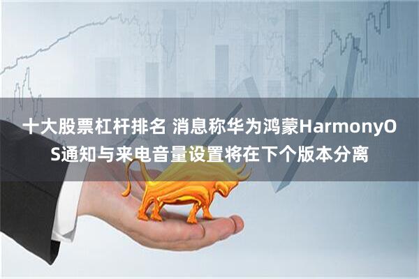 十大股票杠杆排名 消息称华为鸿蒙HarmonyOS通知与来电音量设置将在下个版本分离